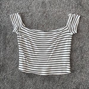 Black & White Strip Crop Top